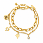 Starburst Layered Charm Bracelet