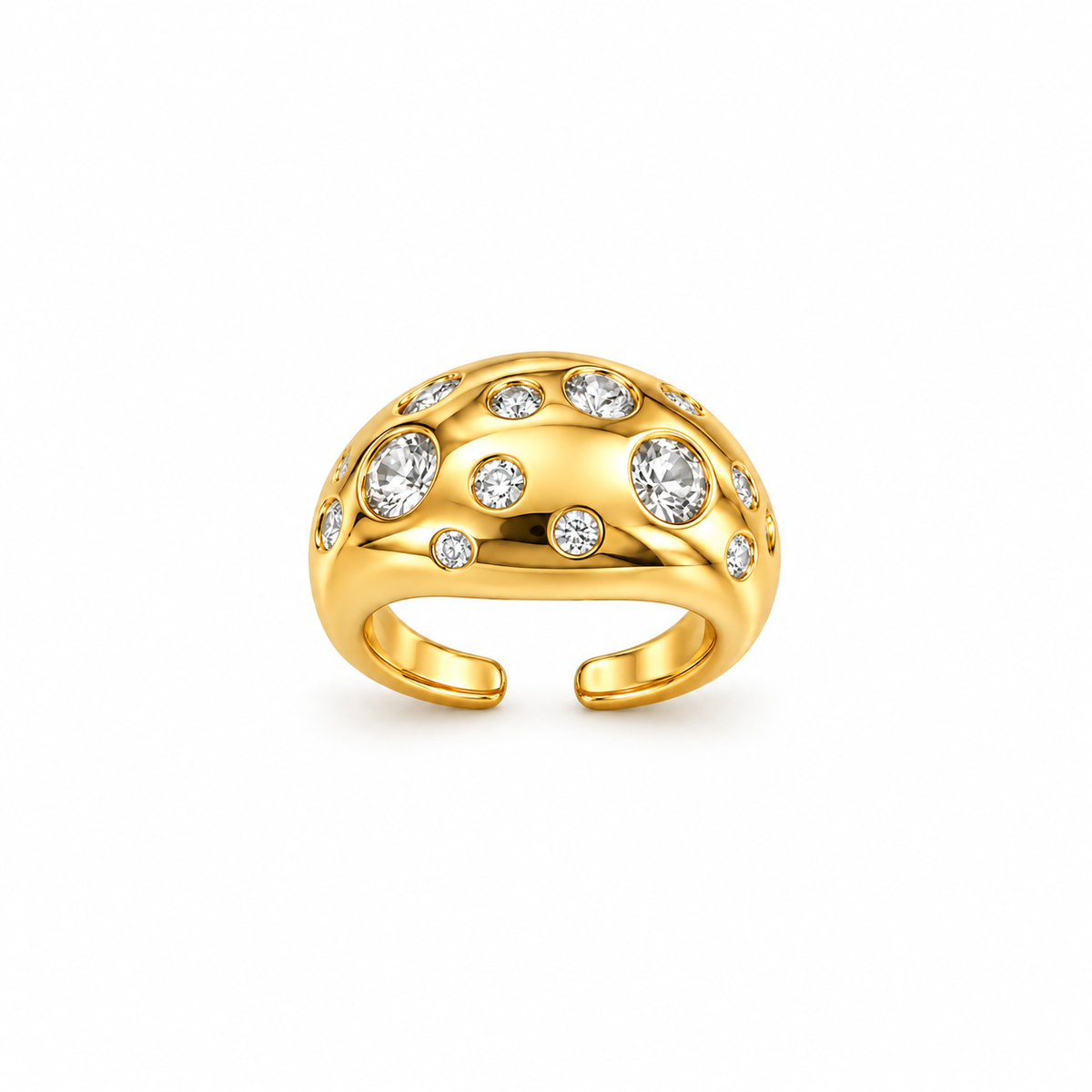 Celestia White Stone Gold Ring