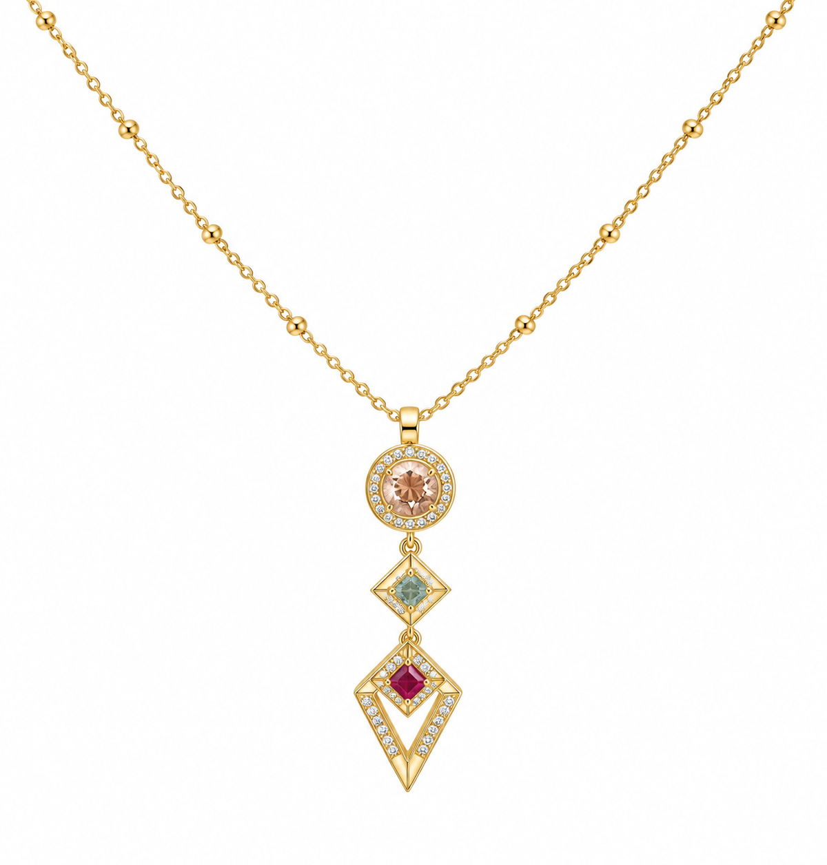 Celestia Geometric Drop Necklace