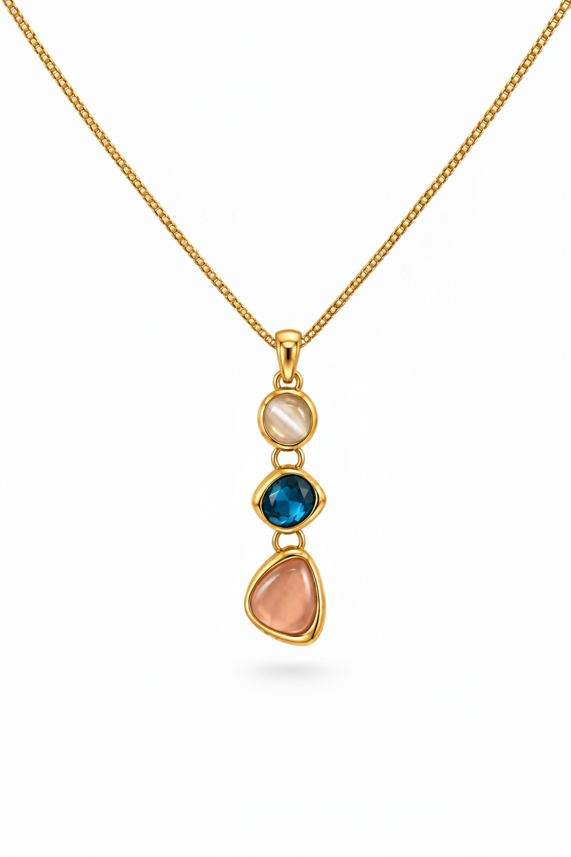Aurora Trio Gemstone Necklace