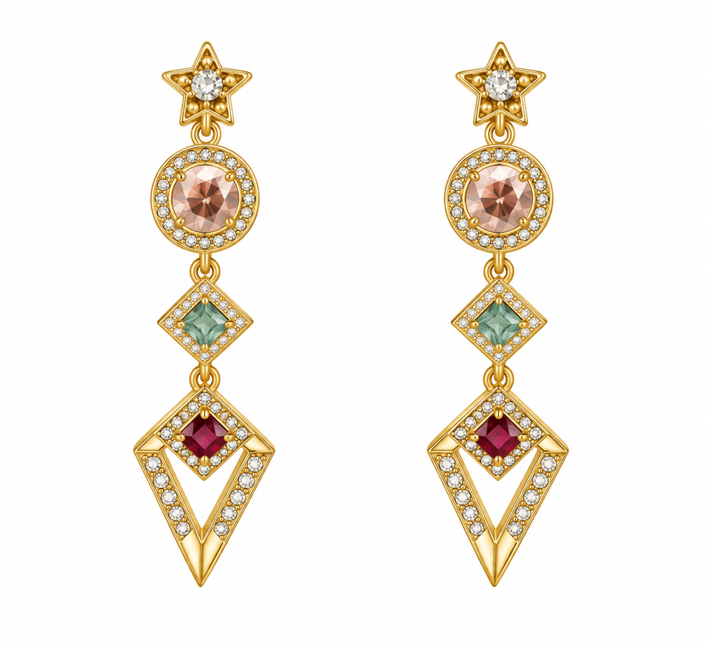 Celestia Geometric  Drop Earrings