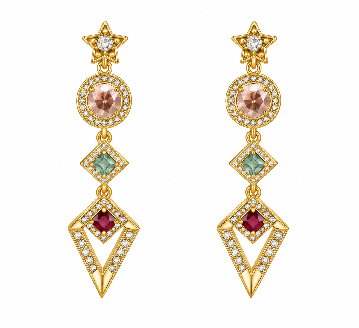 Celestia Geometric  Drop Earrings