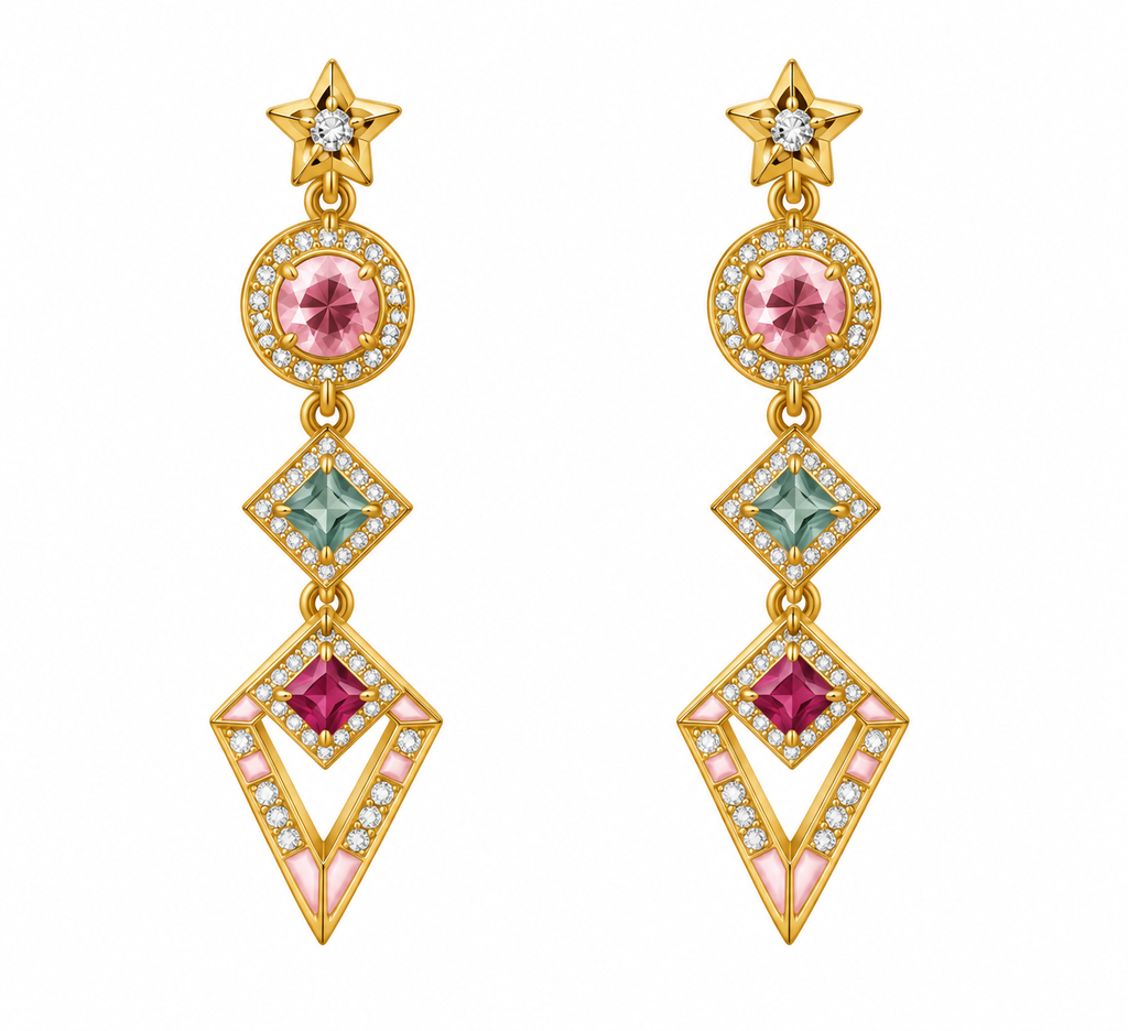 Celestia Geometric  Drop Earrings