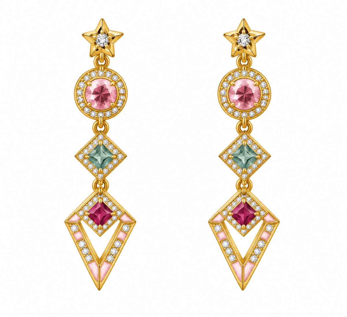Celestia Geometric  Drop Earrings
