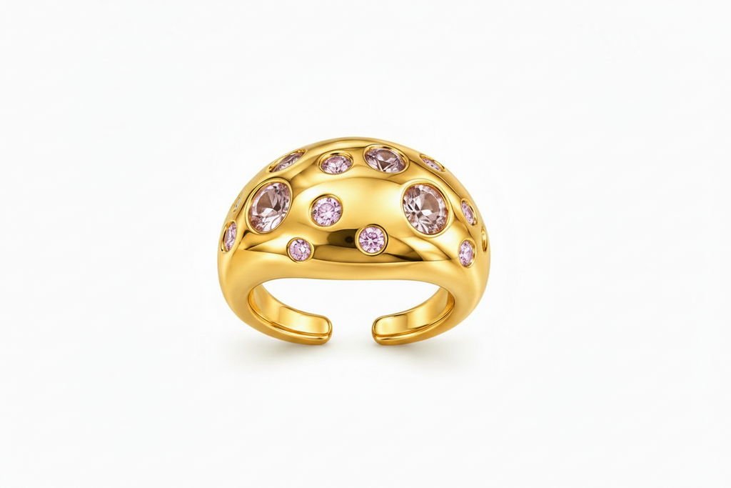 Rose Quartz Dome Ring