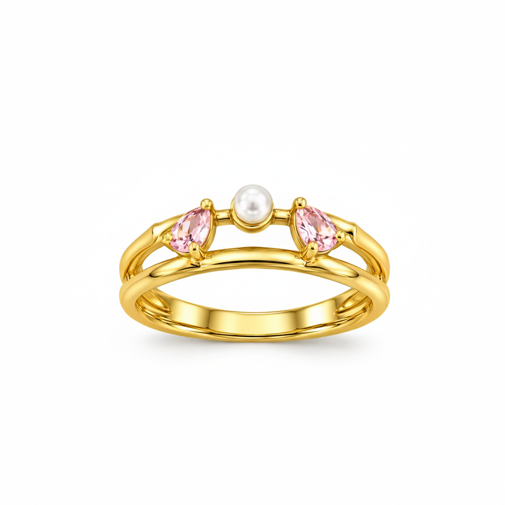 Blush Pearl Trio  Ring