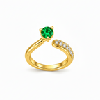 Emerald Halo Open Ring