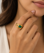 Emerald Twist Ring