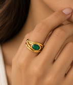 Emerald Twist Ring