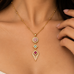 Celestia Geometric Drop Necklace