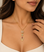 Celestia Geometric Drop Necklace