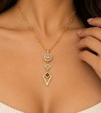 Celestia Geometric Drop Necklace