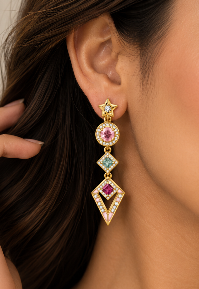 Celestia Geometric  Drop Earrings
