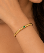 Emerald Glow Minimalist Gold Kada(BABYSIZE)