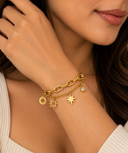 Starburst Layered Charm Bracelet