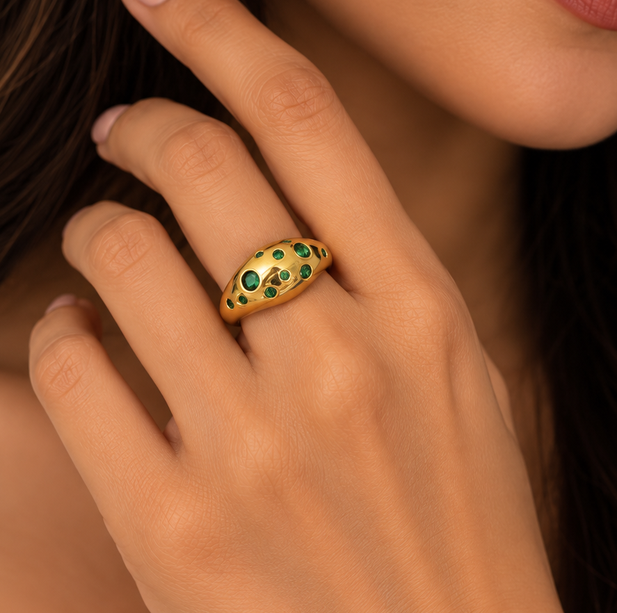 Emerald Celestial Dome Ring