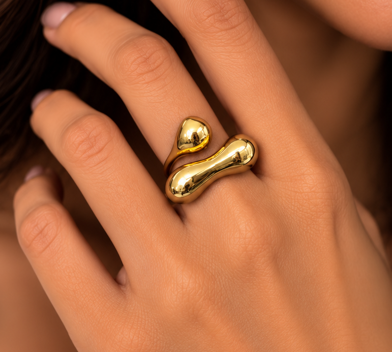 Sculpted Wave Open Ring