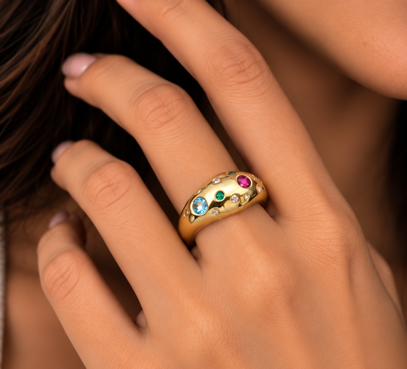 Prism Rainbow Gemstone  Ring