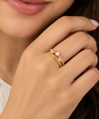 Blush Pearl Trio  Ring