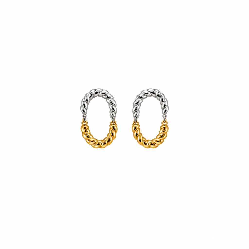 Duo-Tone Twisted Earrings