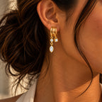 Luna Interlinked Gold Drop Earrings