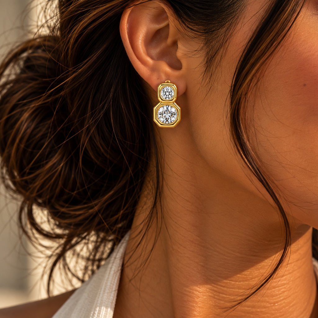 Crystal Double-Drop Earrings