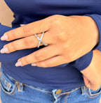 Diamond Silver Wing Ring