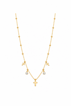 Gold Cross Charm Necklace