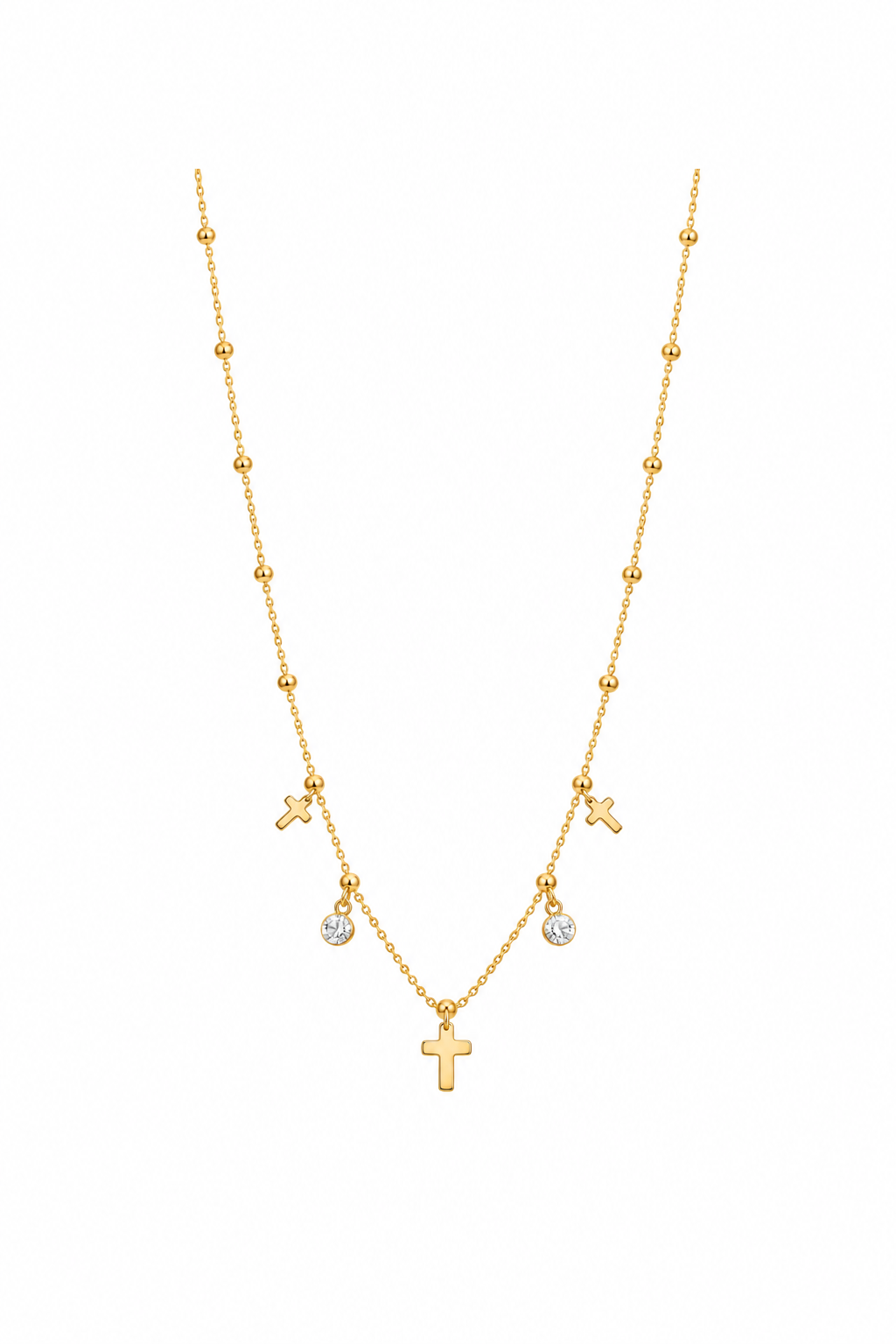 Gold Cross Charm Necklace