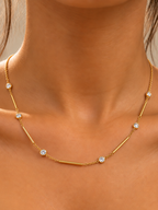 Gold Gemstone Chain Necklace