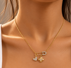 Gold Safety Pin Necklace