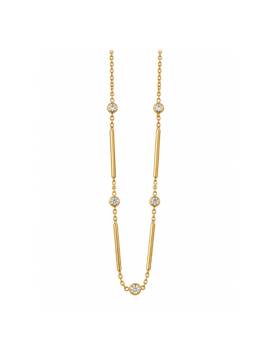Gold Gemstone Chain Necklace