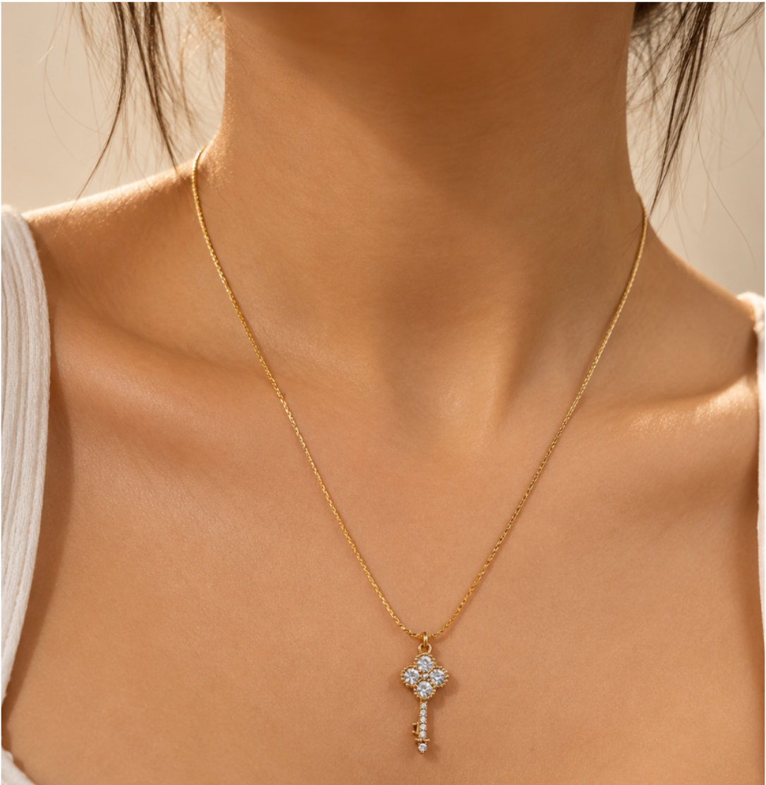 Crystal Key Necklace