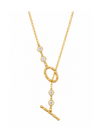 Gold Crystal Toggle Necklace