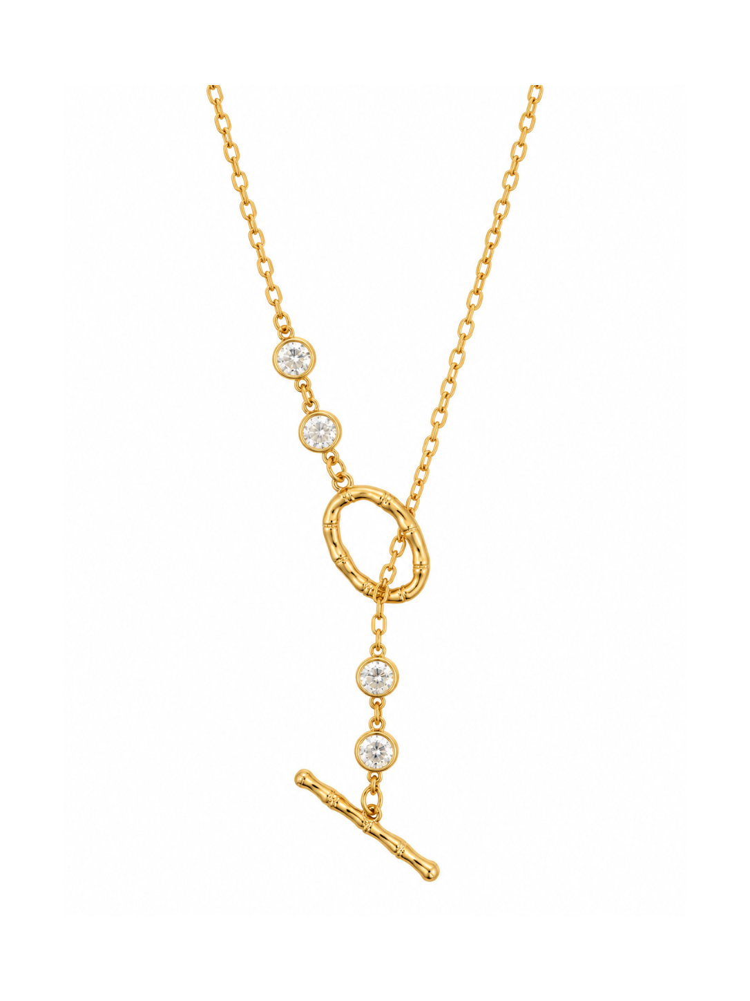 Gold Crystal Toggle Necklace