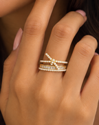 Pearl Bow Cuff Ring