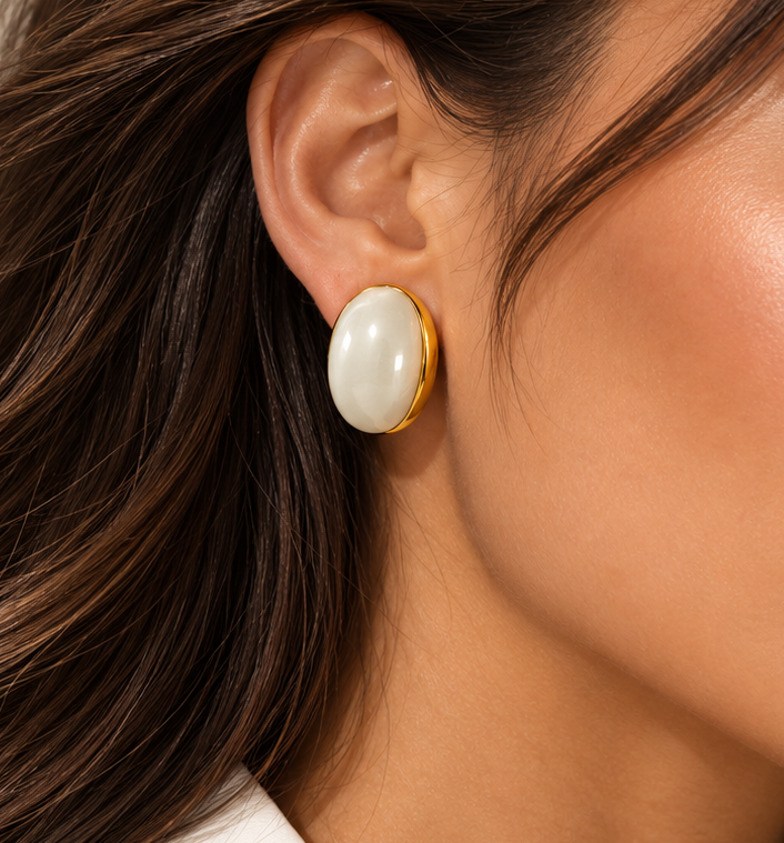 Moonstone Stud Earrings