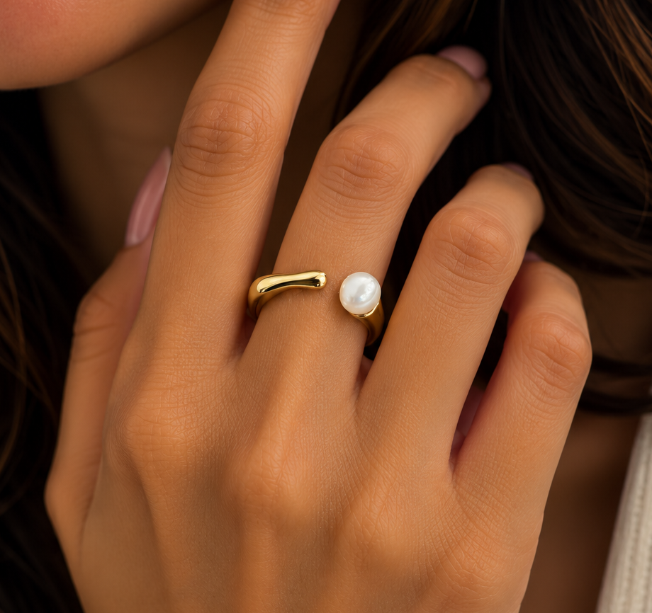 Pearl Accent Open Ring
