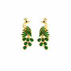 Emerald Peacock Statement Earrings