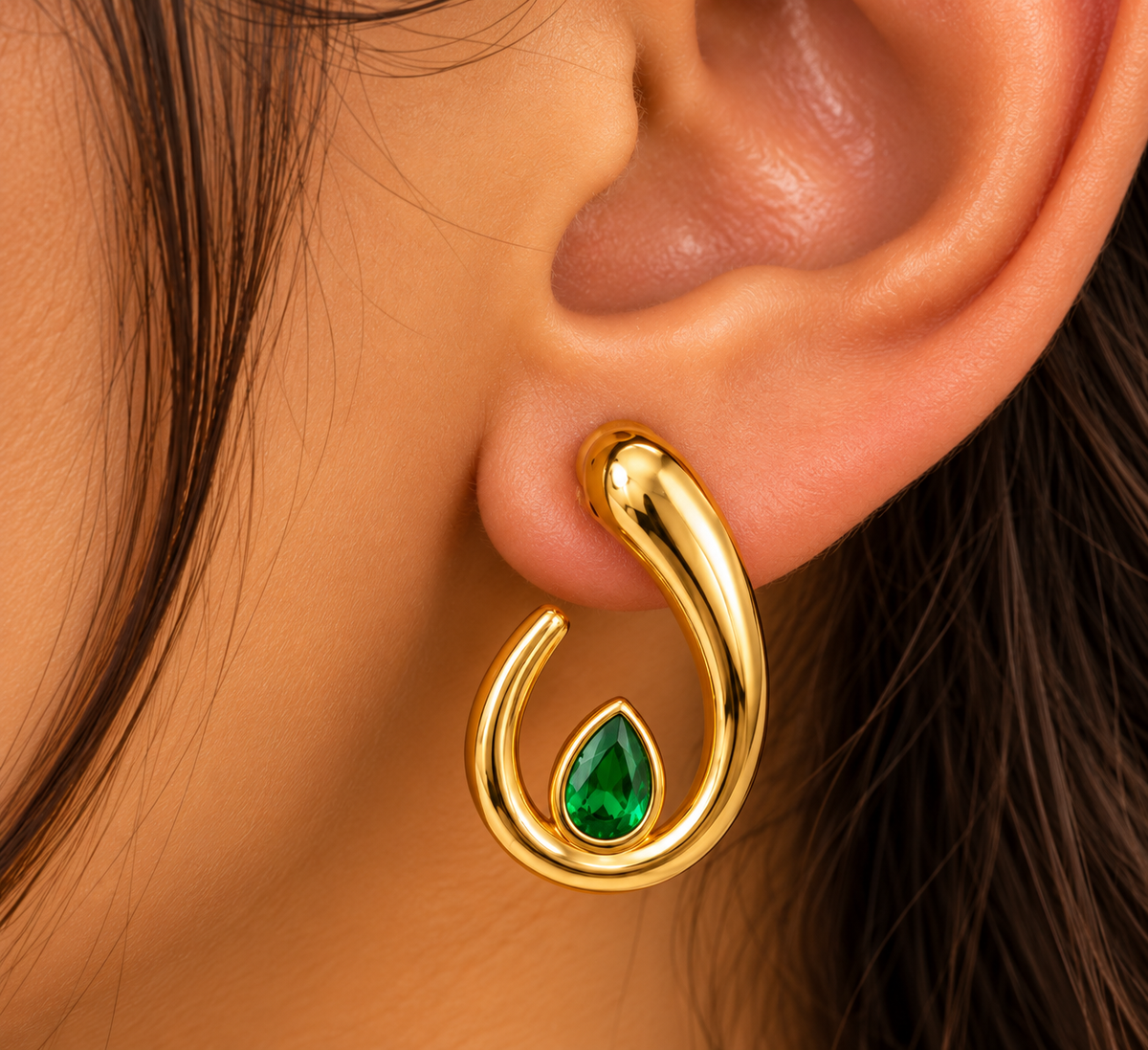 Emerald Swirl Earrings