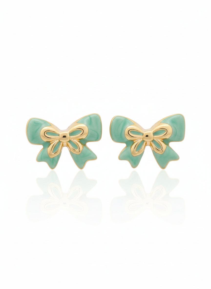 Sage Enamel Bows