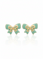 Sage Enamel Bows