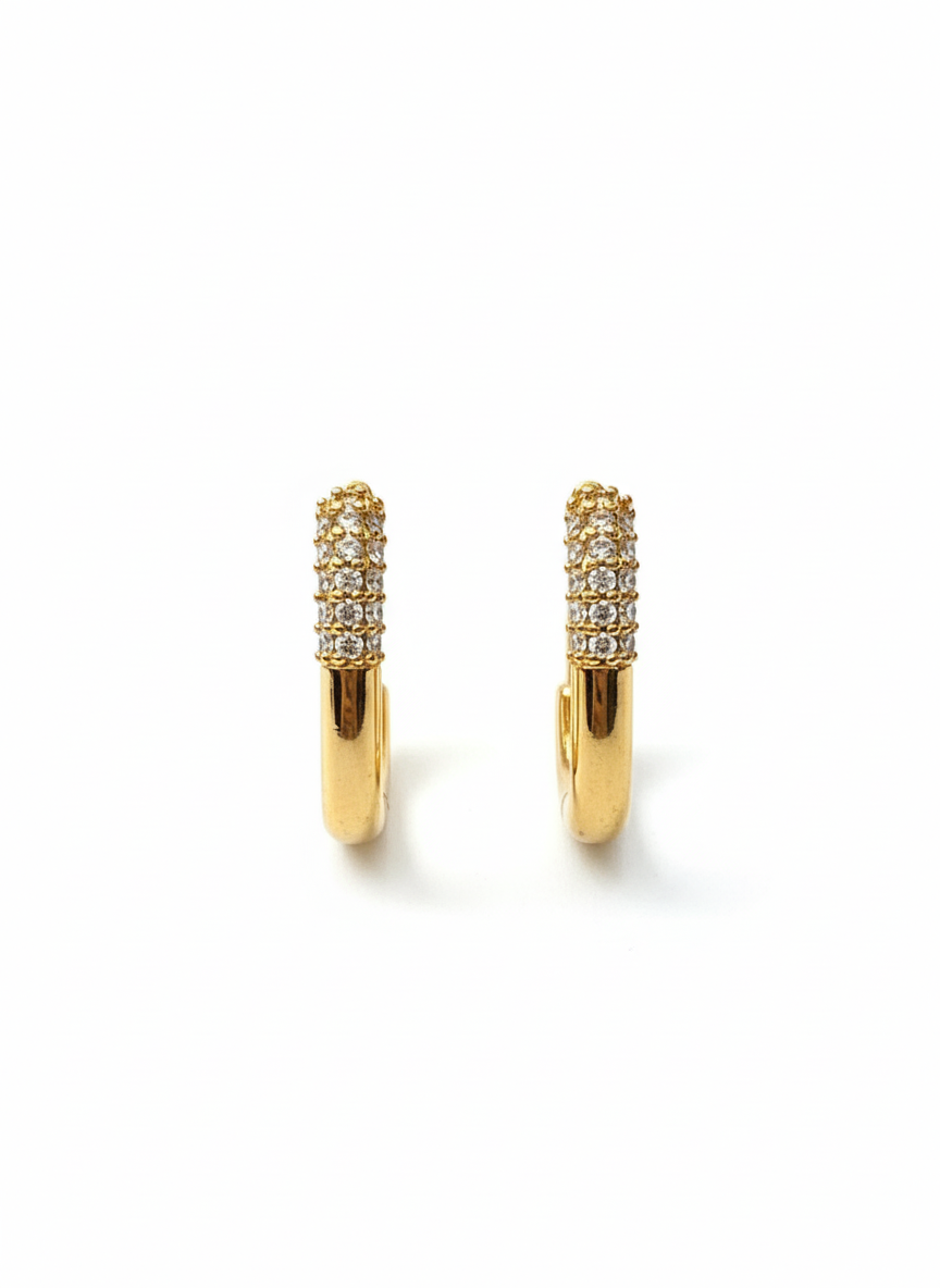 Pave Link Hoops