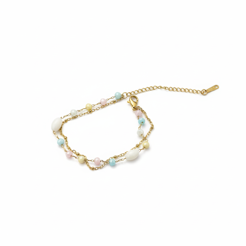 Gold & Jade Charm Bracelet