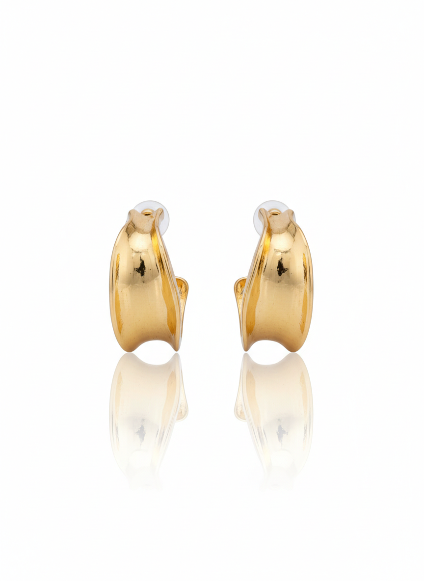 Gilded Concave Statement Hoops