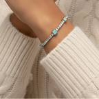 Beaded Aqua Tennis Bracelet