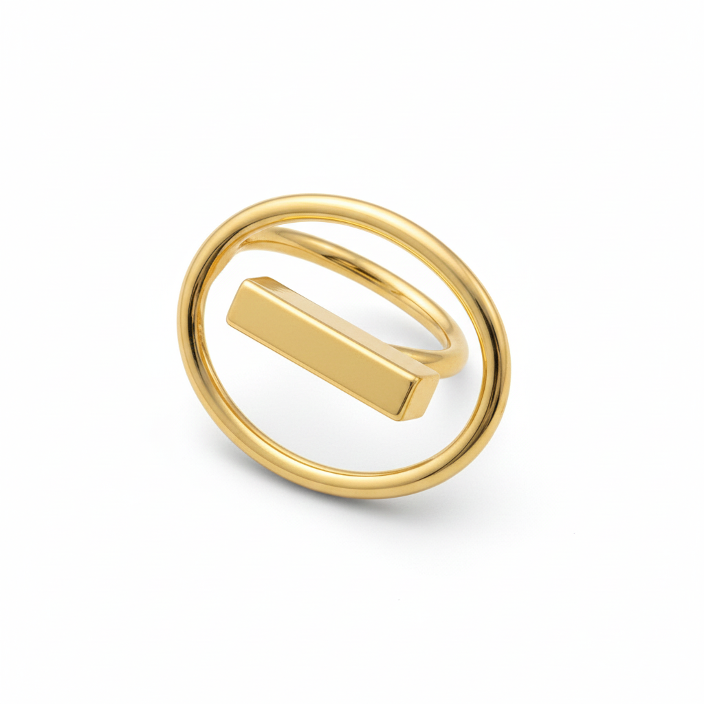 Modern Oval Gold Statement Ring