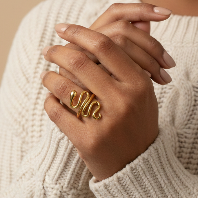 Serpent Gold Open Ring