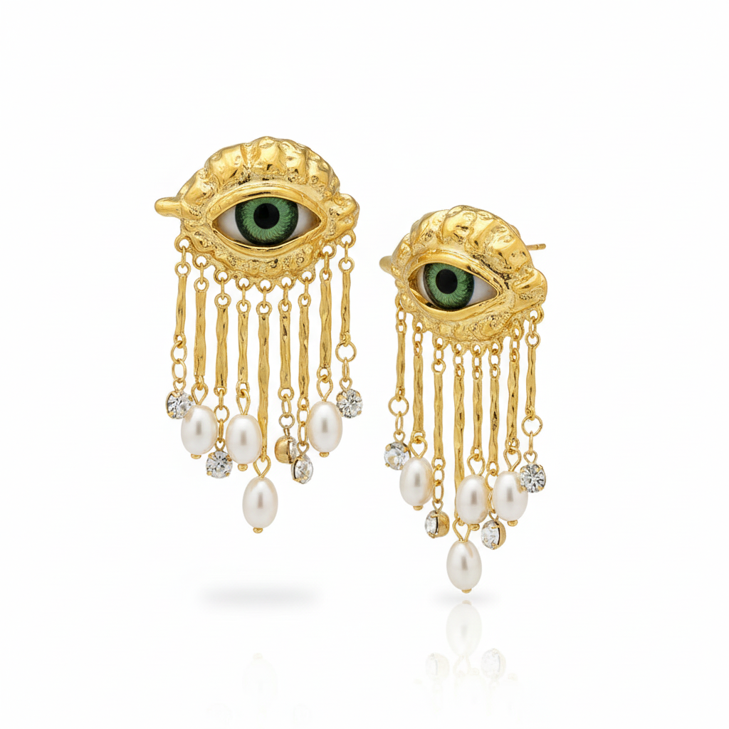 Mystic Eye Pearl Earrings