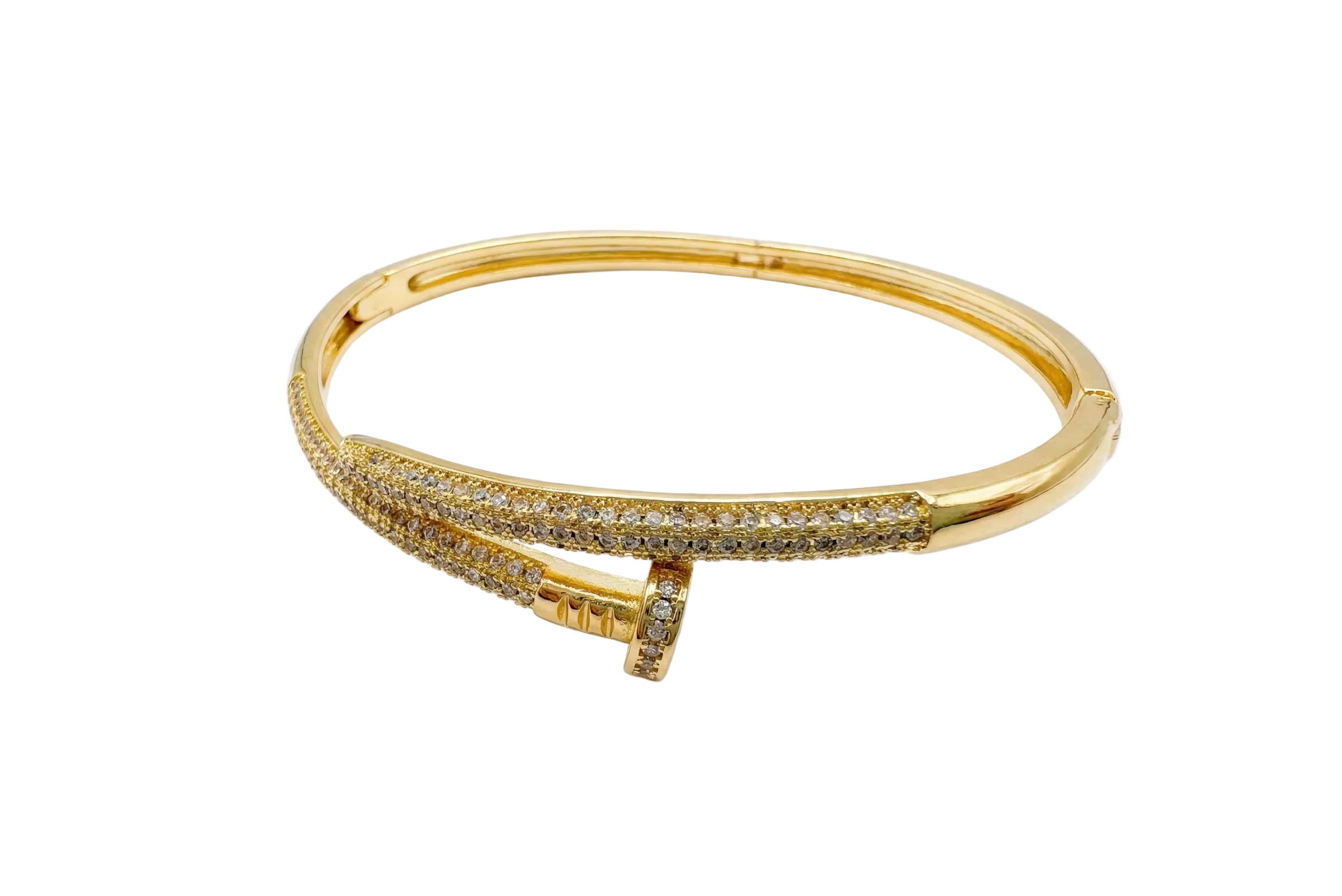 Gilded Nail Pavé Bangle